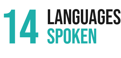 14 languages spoken